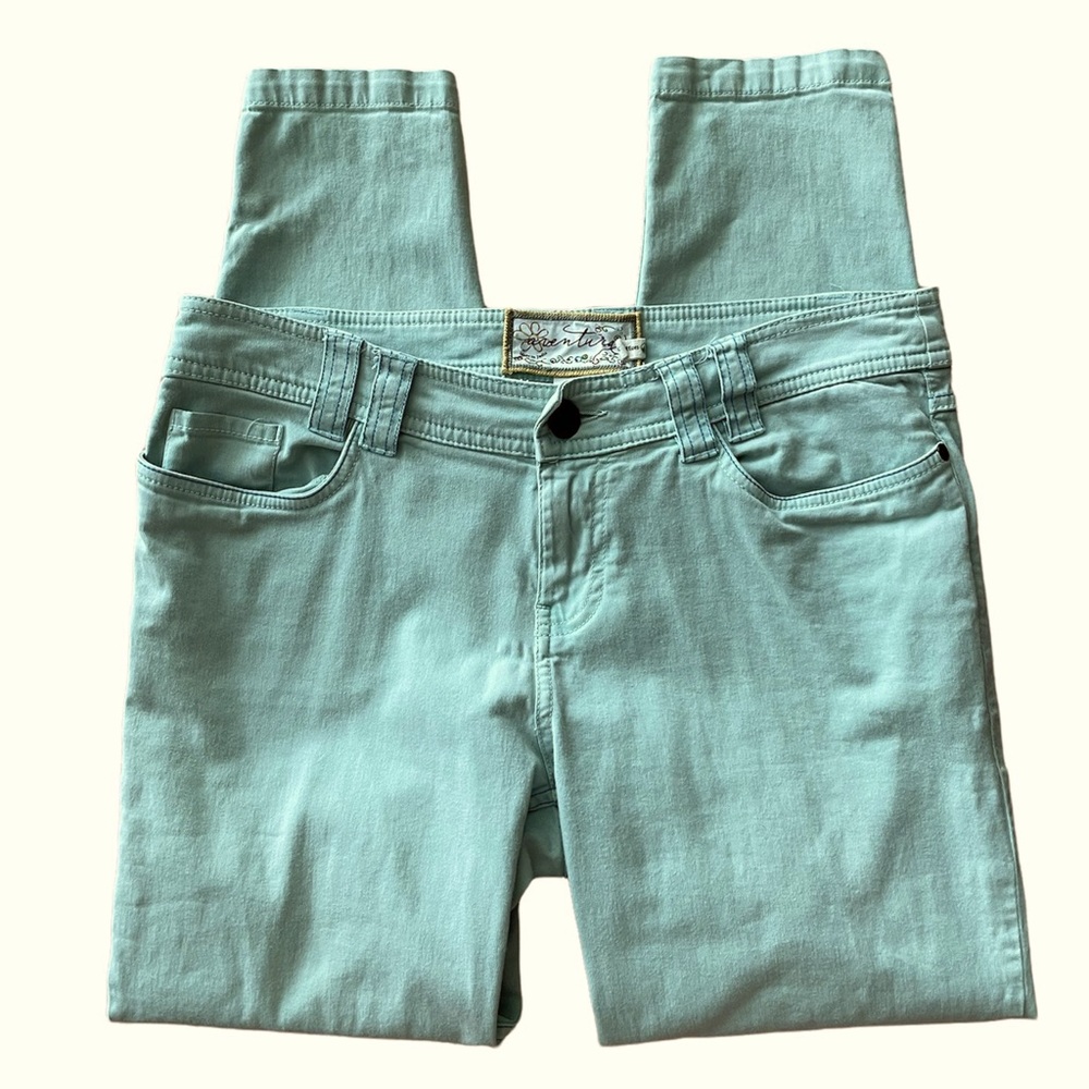 AVENTURA Womens Green Blue Cotton Straight Leg Ankle Jeans Size 8